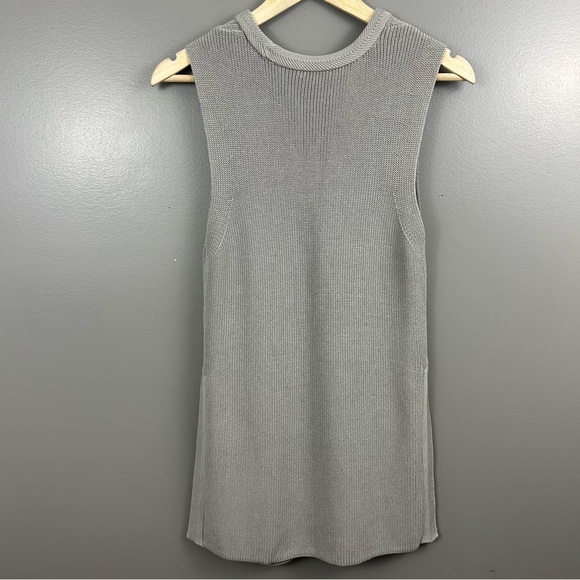 Wilfred Palmier Grey Sleeveless Knit Split Sides Tunic Size Medium - Picture 4 of 11